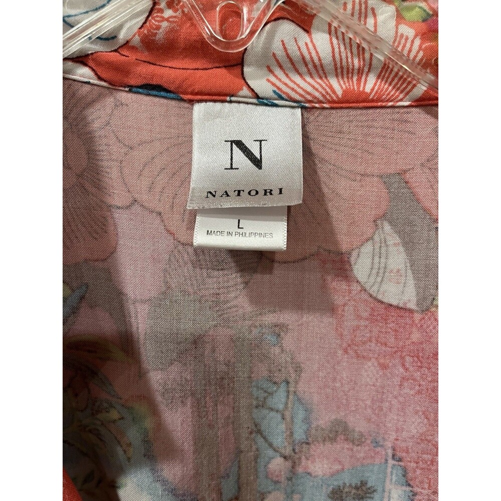 Natori Women’s PJ Set  Sz L Stunning Asian Floral Light  Loose Fit Pajama - Picture 3 of 15